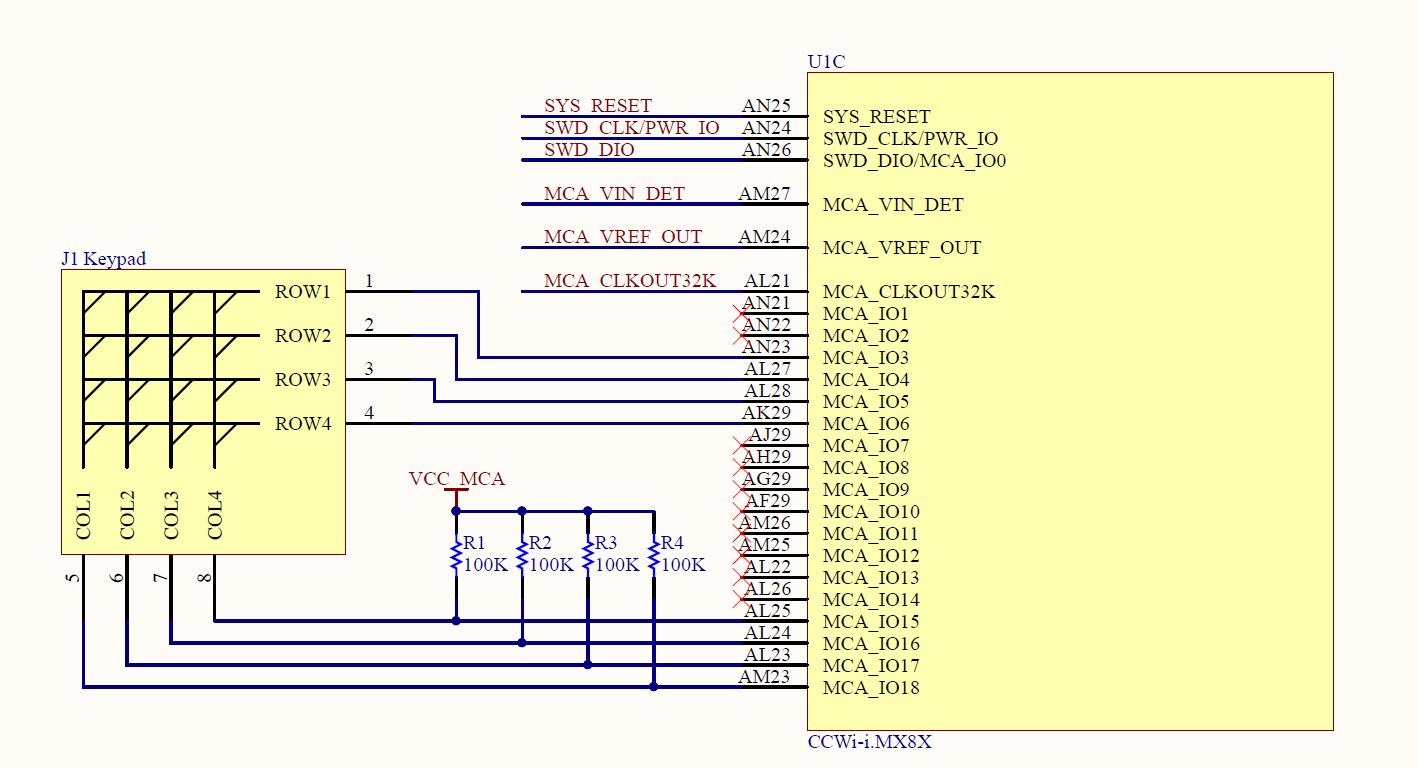MCA keypad schematic